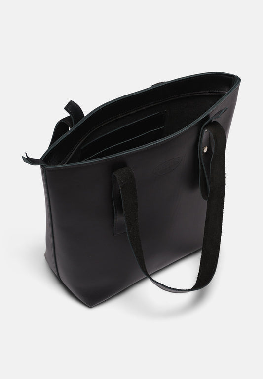 Aurlandskoen Fjord Tote Bag - detalj glidelås og skinn