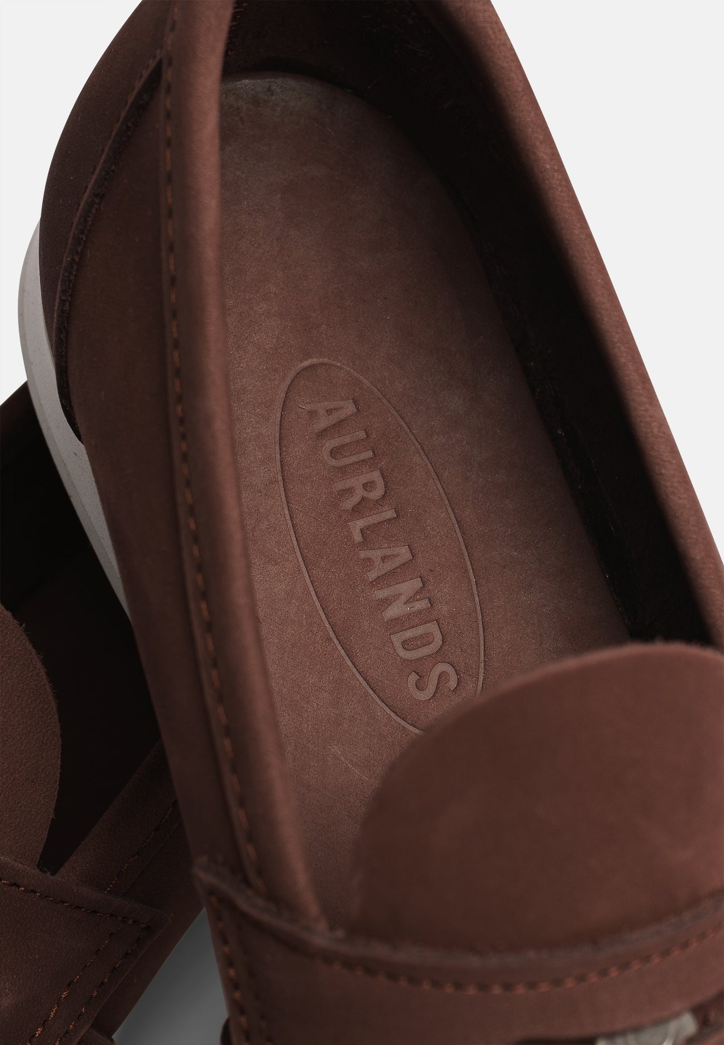 Aurlandskoen Wangen Kastanje Nubuck - sporty pennyloafer i kastanjefarget nubuck