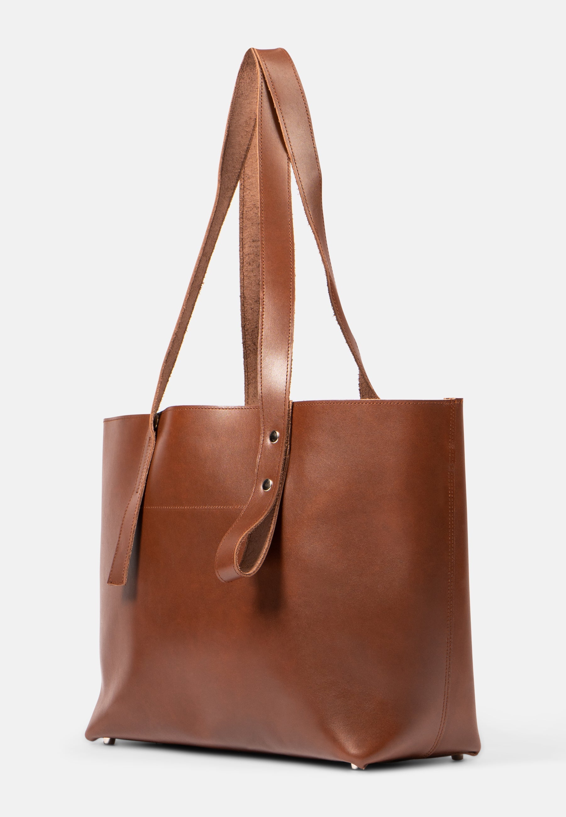 Aurlandskoen Fjell Tote Bag - nærbilde av skinndetaljer