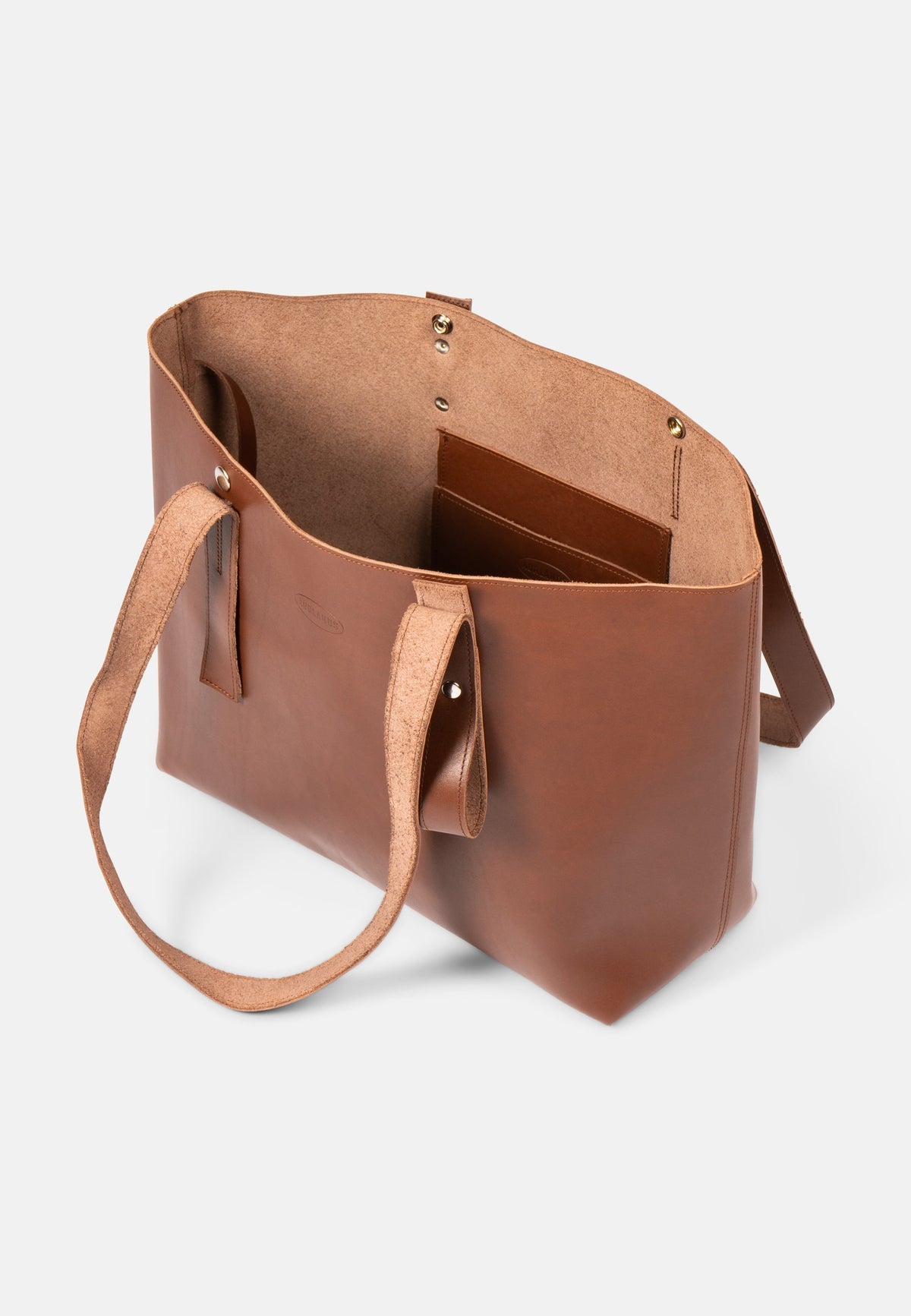 Aurlandskoen Fjell Tote Bag - sidevisning med skinnstruktur