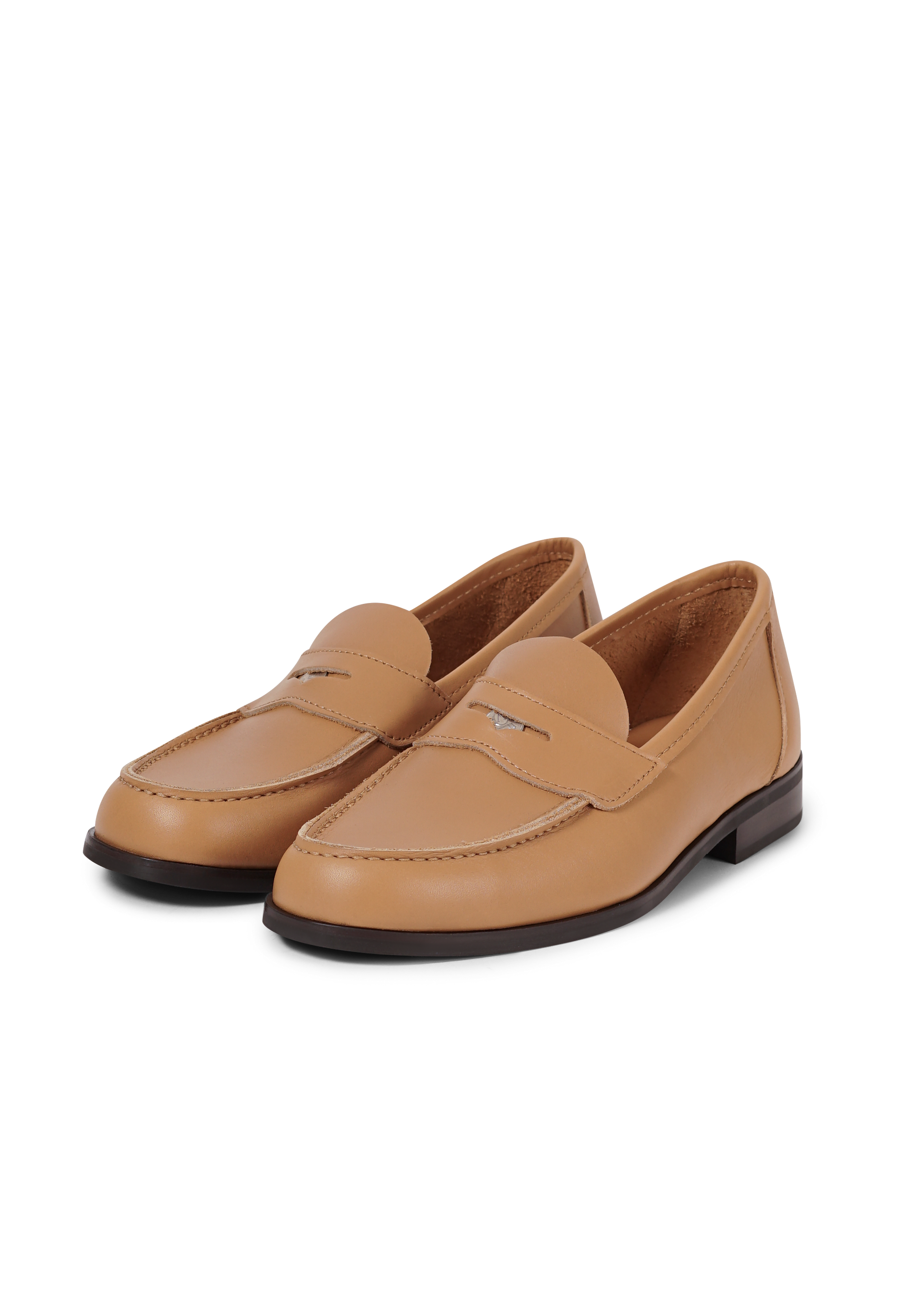 Aurlandskoen Buxton Nappa Caffè Latte - premium pennyloafer i nappa lær