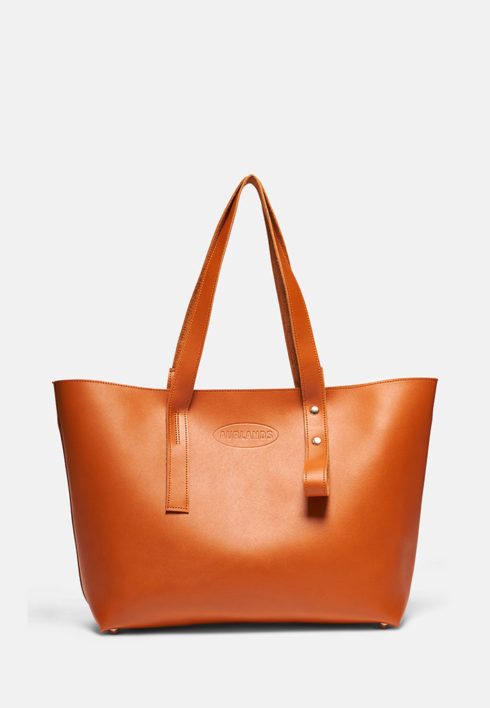 Aurlandskoen Fjell Tote Bag Naturell - håndlaget skinnveske
