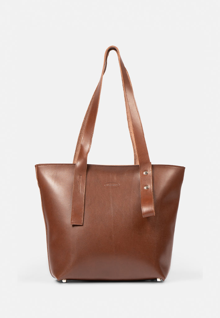 Aurlandskoen Fjord Tote Bag Oak - håndlaget skinnveske