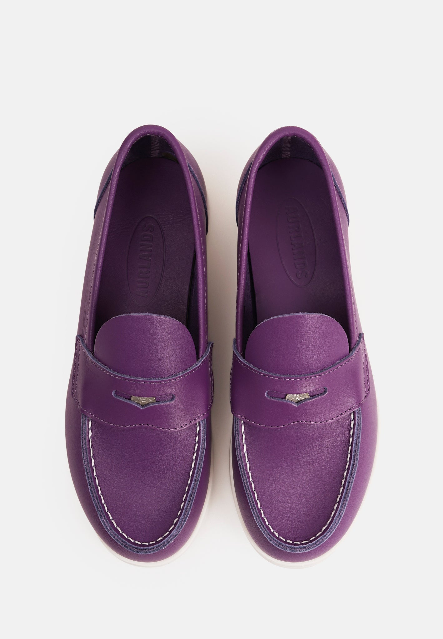 Aurlandskoen Wangen Lilla - sporty pennyloafer i lilla