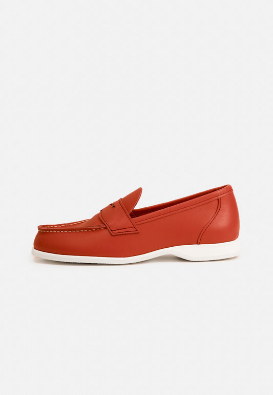 Aurlandskoen Wangen Rød - sporty pennyloafer i rødt nubuck